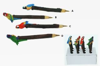 Obrázek z Propiska papoušek plast 18 cm, 4sort(12) 
